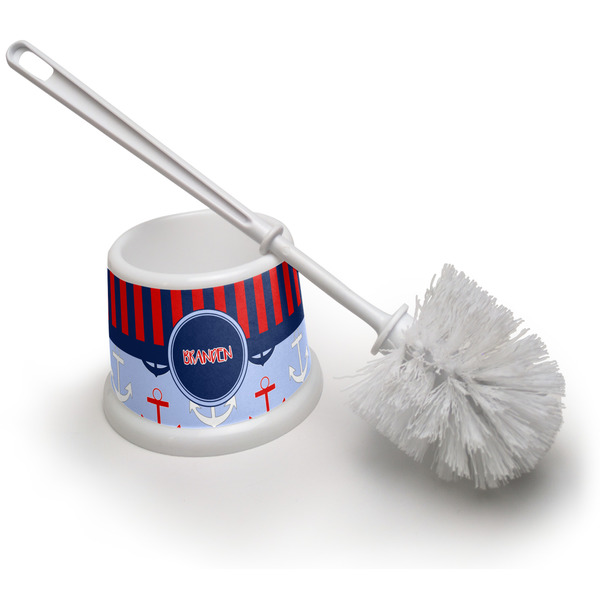 Custom Classic Anchor & Stripes Toilet Brush (Personalized)