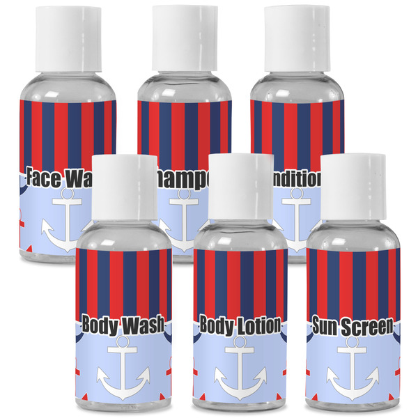 Custom Classic Anchor & Stripes Travel Bottles (Personalized)