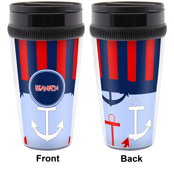 Classic Anchor & Stripes Travel Mug Approval (Personalized)