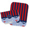Classic Anchor & Stripes Two Rectangle Burp Cloths - Open & Folded