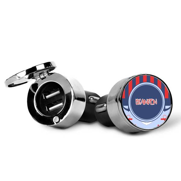 Classic Anchor & Stripes USB Car Charger