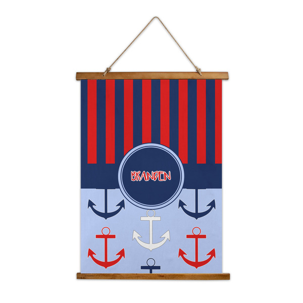 Custom Classic Anchor & Stripes Wall Hanging Tapestry - Tall (Personalized)