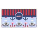 Classic Anchor & Stripes Wall Mounted Coat Rack (Personalized)