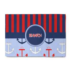 Classic Anchor & Stripes Washable Area Rug (Personalized)