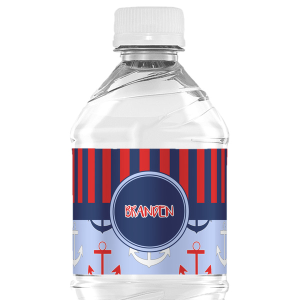 Custom Classic Anchor & Stripes Water Bottle Labels - Custom Sized (Personalized)