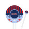 Classic Anchor & Stripes 5.5" Round Plastic Stir Sticks - White - Single Sided (Personalized)