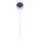 Classic Anchor & Stripes White Plastic 5.5" Stir Stick - Round - Single Stick