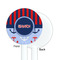 Classic Anchor & Stripes White Plastic 5.5" Stir Stick - Single Sided - Round - Front & Back