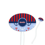 Classic Anchor & Stripes Oval Plastic Stir Sticks (Personalized)