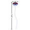Classic Anchor & Stripes White Plastic 7" Stir Stick - Oval - Dimensions