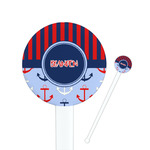 Classic Anchor & Stripes Round Plastic Stir Sticks (Personalized)