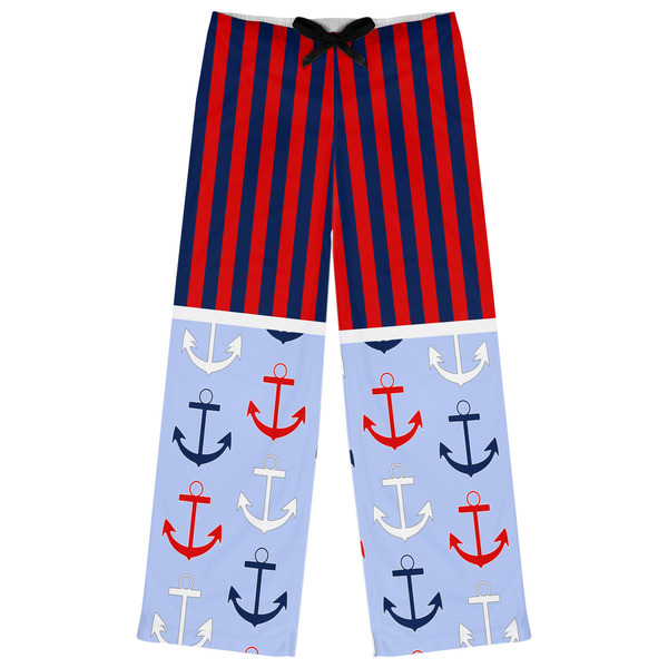 Custom Classic Anchor & Stripes Womens Pajama Pants - 2XL