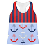 Classic Anchor & Stripes Womens Racerback Tank Top - Large
