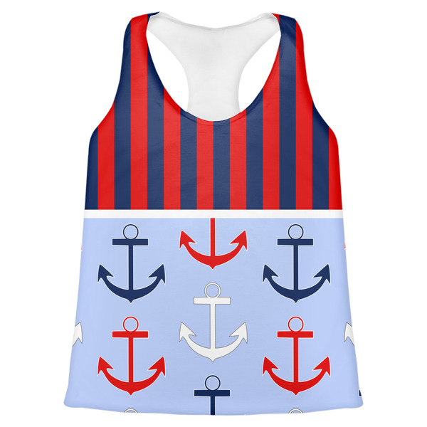 Custom Classic Anchor & Stripes Womens Racerback Tank Top