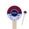 Classic Anchor & Stripes 4" Round Wooden Food Picks - Single Sided (Personalized)