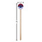 Classic Anchor & Stripes Wooden 6" Stir Stick - Round - Dimensions