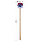 Classic Anchor & Stripes Wooden 7.5" Stir Stick - Round - Dimensions