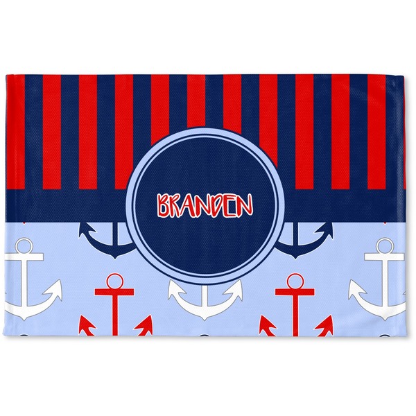 Custom Classic Anchor & Stripes Woven Mat (Personalized)