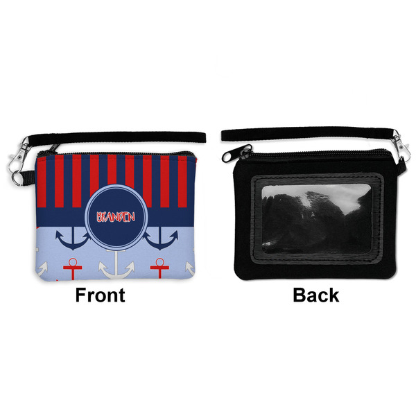 Classic Anchor & Stripes Wristlet ID Cases - Front & Back