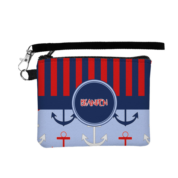 Custom Classic Anchor & Stripes Wristlet ID Case w/ Name or Text