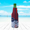 Classic Anchor & Stripes Zipper Bottle Cooler - LIFESTYLE