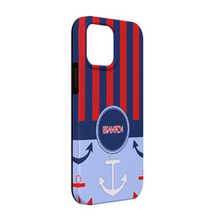 Classic Anchor & Stripes iPhone Case - Rubber Lined - iPhone 13 (Personalized)