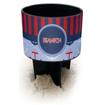 Classic Anchor & Stripes Black Beach Spiker Drink Holder (Personalized)
