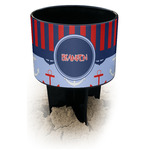 Classic Anchor & Stripes Black Beach Spiker Drink Holder (Personalized)