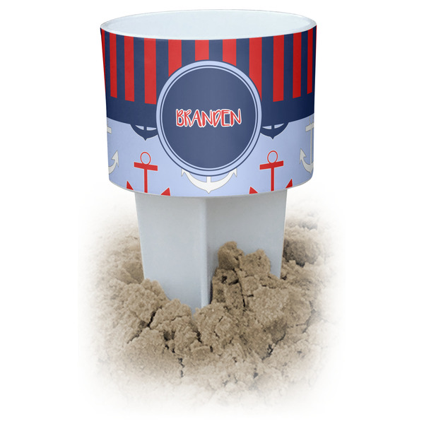 Custom Classic Anchor & Stripes Beach Spiker Drink Holder (Personalized)