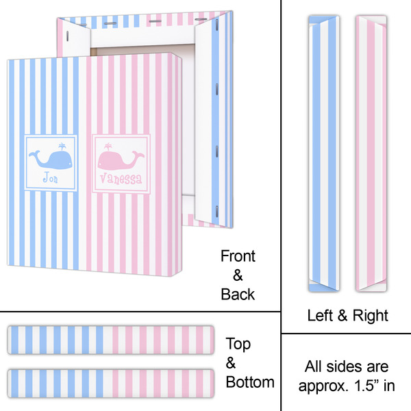 Striped w/ Whales 11x14 - Canvas Print - Approval