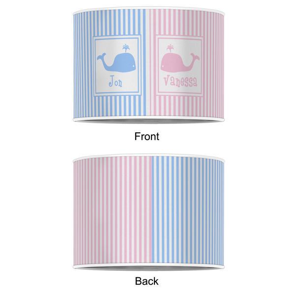 Striped w/ Whales 12" Drum Lampshade - APPROVAL (Poly Film)