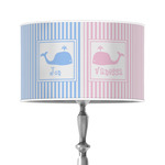 Striped w/ Whales 12" Drum Lamp Shade - Poly-film (Personalized)