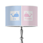 Striped w/ Whales 12" Drum Lamp Shade - Poly-film (Personalized)