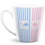 Striped w/ Whales 12 Oz Latte Mug (Personalized)