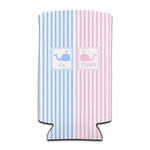 Striped w/ Whales Can Cooler (tall 12 oz) (Personalized)