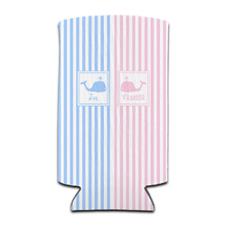 Striped w/ Whales Can Cooler (tall 12 oz) (Personalized)