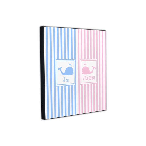 Striped w/ Whales 12x12 Wood Print - Angle View