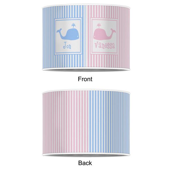 Striped w/ Whales 16" Drum Lampshade - APPROVAL (Poly Film)