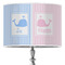 Striped w/ Whales 16" Drum Lampshade - ON STAND (Poly Film)