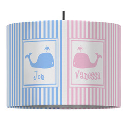Striped w/ Whales Drum Pendant Lamp (Personalized)