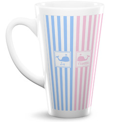 Striped w/ Whales Latte Mug (Personalized)
