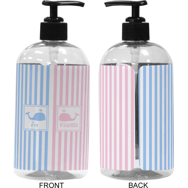 Striped w/ Whales 16 oz Plastic Liquid Dispenser (Approval)