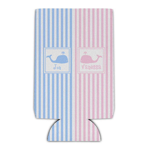 Custom Striped w/ Whales Can Cooler (Personalized)