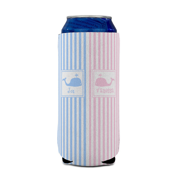 Striped w/ Whales 16oz Can Sleeve - FRONT (on can)