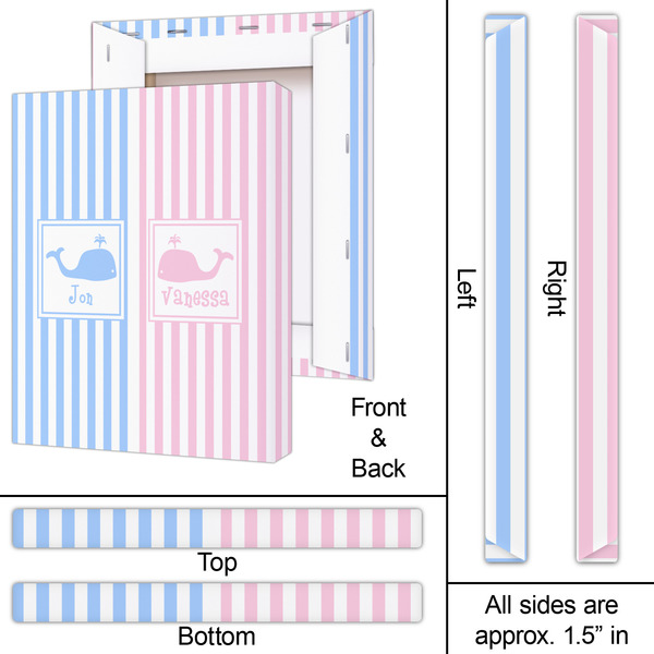 Striped w/ Whales 16x20 - Canvas Print - Approval