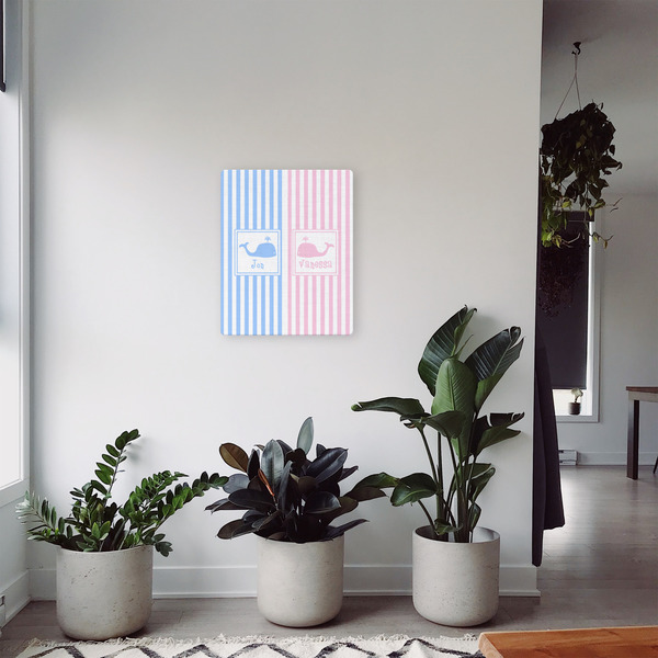 Striped w/ Whales 16x20 - Canvas Print - In Context