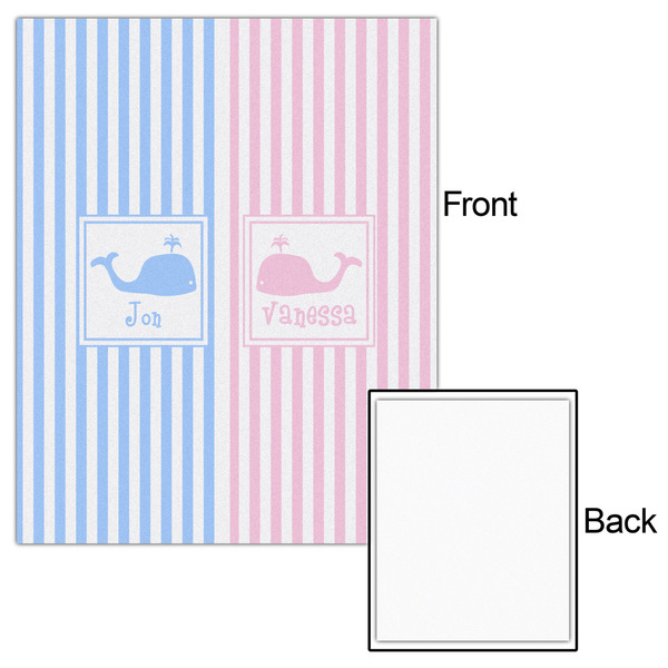 Striped w/ Whales 16x20 - Matte Poster - Front & Back