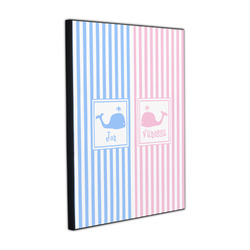 Striped w/ Whales Wood Prints (Personalized)