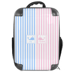 Striped w/ Whales Hard Shell Backpack (Personalized)