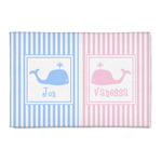 Striped w/ Whales 2' x 3' Indoor Area Rug (Personalized)